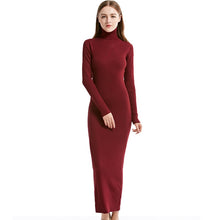 Загрузить изображение в средство просмотра галереи, Knit style Long Sleeve Turtleneck Dress