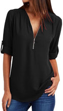 Загрузить изображение в средство просмотра галереи, Fashion Ladies Top Zipper Chiffon