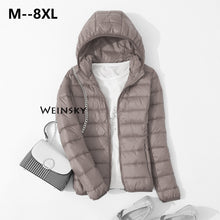 Load image into Gallery viewer, Female Ultralight Warm Casual Hooded Jacket
