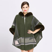 Load image into Gallery viewer, Warm Winter Plaid Poncho Shawl
