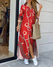 Загрузить изображение в средство просмотра галереи, Women Fashion Print Shirt Long Sleeve Dress