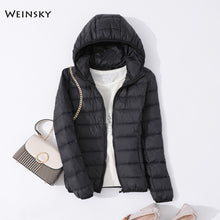 Load image into Gallery viewer, Female Ultralight Warm Casual Hooded Jacket