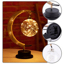 Загрузить изображение в средство просмотра галереи, LED Moon Sepak Takraw Lamp Line Rattan Handmade Hemp Rope
