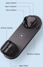Load image into Gallery viewer, Wireless Charger 6 in 1 Qi Fast Stand for Iphone/Apple Watch/Airpods