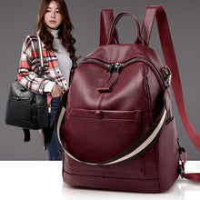 Load image into Gallery viewer, Women PU Leather Backpacks