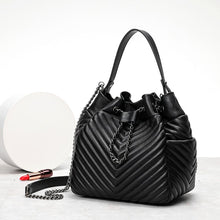Load image into Gallery viewer, YILINSA Women Pleated Sheepskin Genuine Leather Top Handle Bags Fashion Adjustable Chain Shoulder Bags Designer Female Handbag