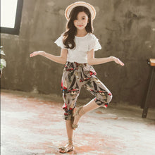 Загрузить изображение в средство просмотра галереи, Fashion Girls Clothing Set Lace Shirt + Floral Pants (2PCS )