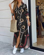 Загрузить изображение в средство просмотра галереи, Women Fashion Print Shirt Long Sleeve Dress