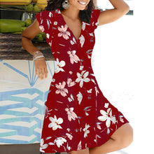 Загрузить изображение в средство просмотра галереи, Summer Bohemian Floral Dress V Neck