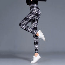Загрузить изображение в средство просмотра галереи, Women High Waist Plaid Leggings