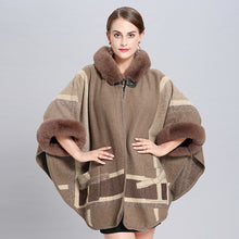 Load image into Gallery viewer, Warm Winter Plaid Poncho Shawl