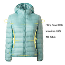 Load image into Gallery viewer, Female Ultralight Warm Casual Hooded Jacket