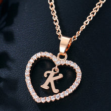 Загрузить изображение в средство просмотра галереи, Name Initials Heart Pendant Necklace 26 Letters