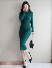 Загрузить изображение в средство просмотра галереи, Knitted Round neck Long Sweater Dress