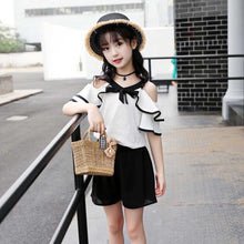 Загрузить изображение в средство просмотра галереи, Fashion Girls Clothing Set Lace Shirt + Floral Pants (2PCS )