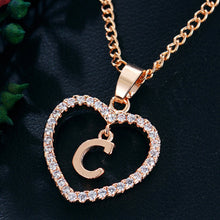 Загрузить изображение в средство просмотра галереи, Name Initials Heart Pendant Necklace 26 Letters