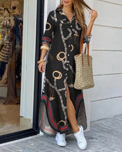 Загрузить изображение в средство просмотра галереи, Women Fashion Print Shirt Long Sleeve Dress