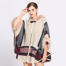 Load image into Gallery viewer, Warm Winter Plaid Poncho Shawl