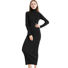 Загрузить изображение в средство просмотра галереи, Knit style Long Sleeve Turtleneck Dress