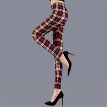 Загрузить изображение в средство просмотра галереи, Women High Waist Plaid Leggings