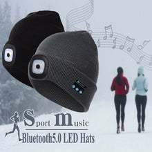 Load image into Gallery viewer, Bluetooth Beanie hat with LED
