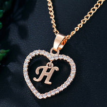 Загрузить изображение в средство просмотра галереи, Name Initials Heart Pendant Necklace 26 Letters