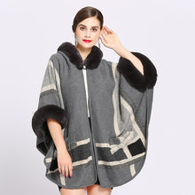 Load image into Gallery viewer, Warm Winter Plaid Poncho Shawl