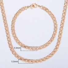 Загрузить изображение в средство просмотра галереи, Rose Gold Bracelet Necklace Set