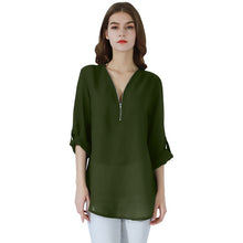 Загрузить изображение в средство просмотра галереи, Fashion Ladies Top Zipper Chiffon
