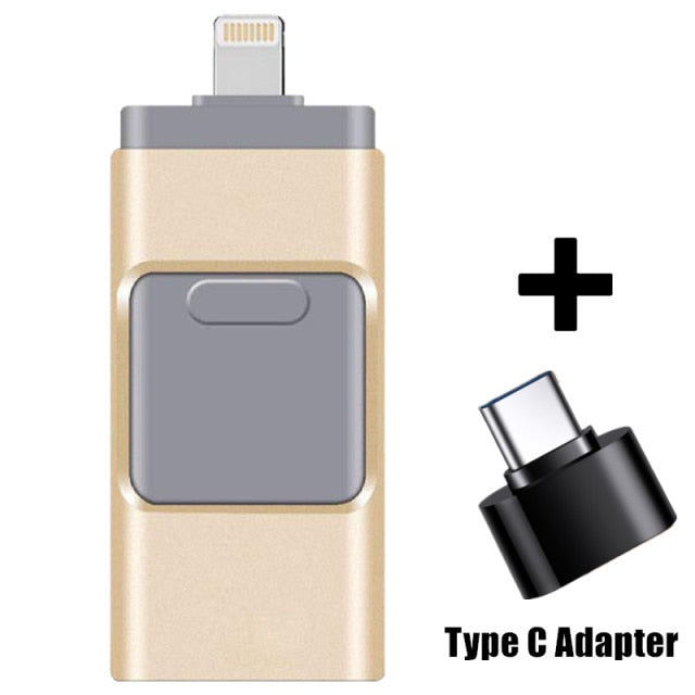 4 IN 1 OTG USB Flash Drive for iPhone with type c adapter