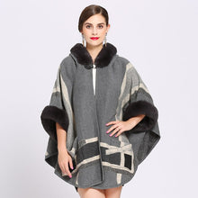 Load image into Gallery viewer, Warm Winter Plaid Poncho Shawl

