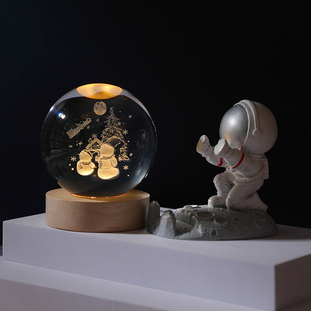 Luminous 3D Glowing Crystal Globe