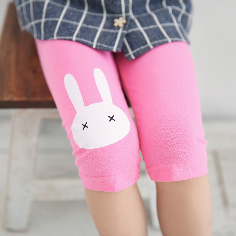 Girls Kids Knee Length Elastic Cotton Pants