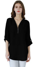 Загрузить изображение в средство просмотра галереи, Fashion Ladies Top Zipper Chiffon

