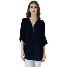 Загрузить изображение в средство просмотра галереи, Fashion Ladies Top Zipper Chiffon
