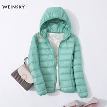 Load image into Gallery viewer, Female Ultralight Warm Casual Hooded Jacket
