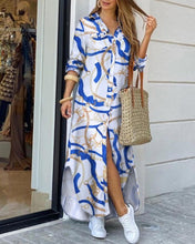 Загрузить изображение в средство просмотра галереи, Women Fashion Print Shirt Long Sleeve Dress

