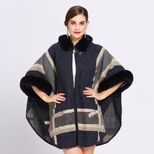 Load image into Gallery viewer, Warm Winter Plaid Poncho Shawl
