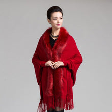 Load image into Gallery viewer, Autumn Fur Cashmere Cardigan Poncho
