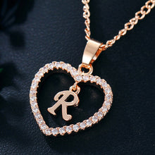 Загрузить изображение в средство просмотра галереи, Name Initials Heart Pendant Necklace 26 Letters
