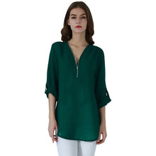 Загрузить изображение в средство просмотра галереи, Fashion Ladies Top Zipper Chiffon
