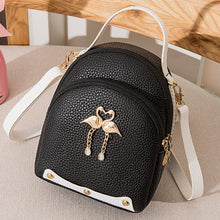 Загрузить изображение в средство просмотра галереи, Solid Color Leather Little Swan Backpack
