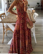 Загрузить изображение в средство просмотра галереи, Women&#39;s Boho Vintage Flora Print V Neck
