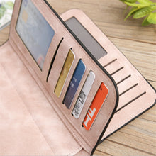 Загрузить изображение в средство просмотра галереи, Wallet Brand Coin Purse Scrub Leather Women Wallet Money Phone Bag Female Snap Card Holder Ladies Long Clutch Carteira Feminina
