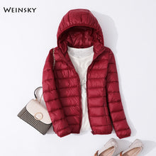 Load image into Gallery viewer, Female Ultralight Warm Casual Hooded Jacket
