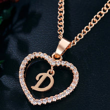 Загрузить изображение в средство просмотра галереи, Name Initials Heart Pendant Necklace 26 Letters
