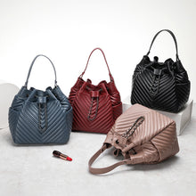 Загрузить изображение в средство просмотра галереи, YILINSA Women Pleated Sheepskin Genuine Leather Top Handle Bags Fashion Adjustable Chain Shoulder Bags Designer Female Handbag
