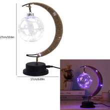 Загрузить изображение в средство просмотра галереи, LED Moon Sepak Takraw Lamp Line Rattan Handmade Hemp Rope
