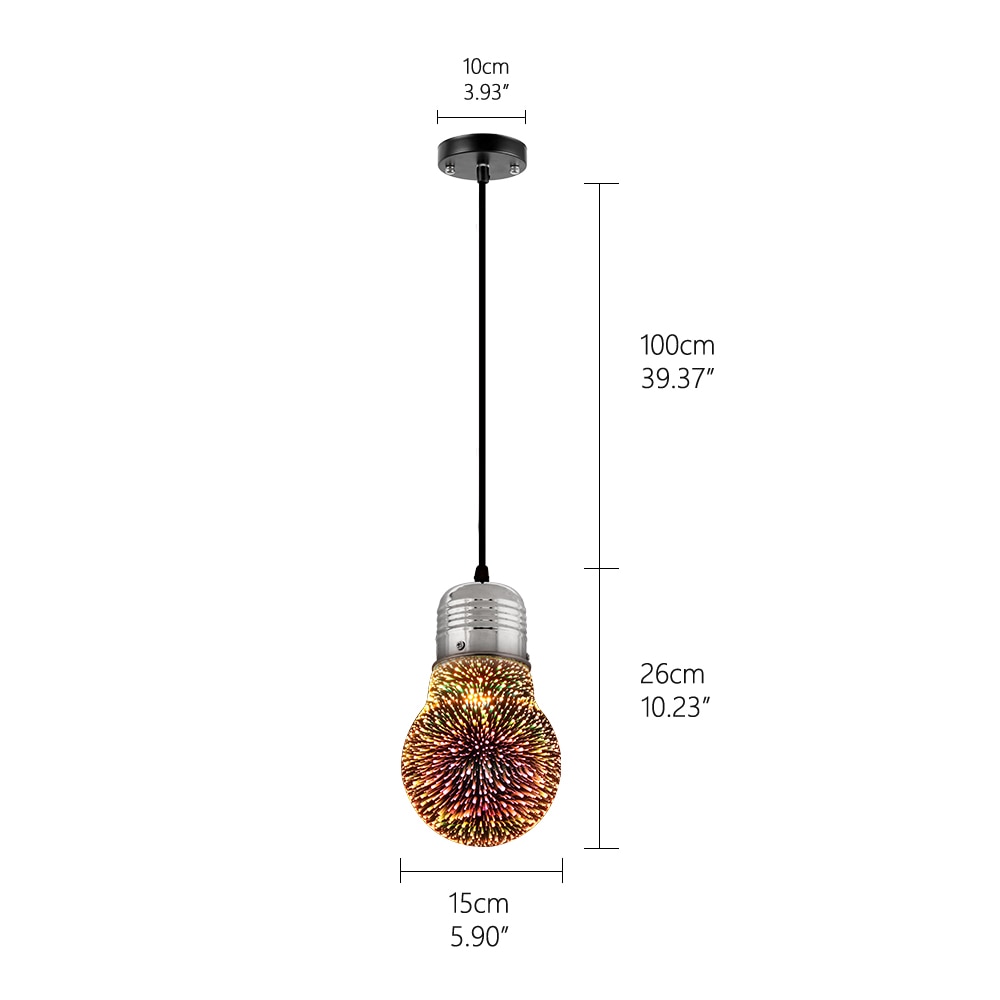 Modern 3D Colorful Nordic Starry Sky Hanging Glass Pendant Lamp