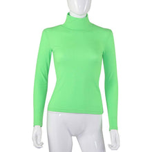 Загрузить изображение в средство просмотра галереи, Neon Green Turtleneck T-shirt Women
